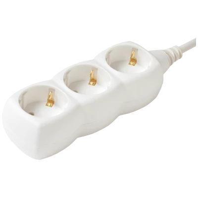 home Produžni kabl, 3 utičnice, 1.0mm², 1.5 met, bijeli - NV 3/WH