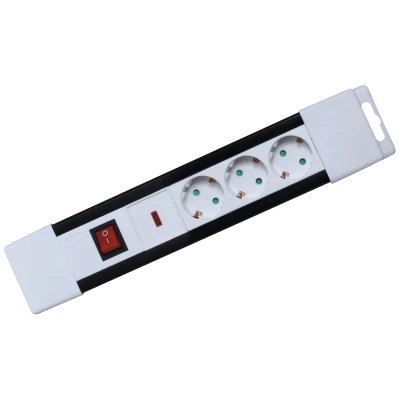 home Produžni kabl, 3 utičnice, prekidač, 1,5mm², 2 met, bijeli - NVP 03K/WH