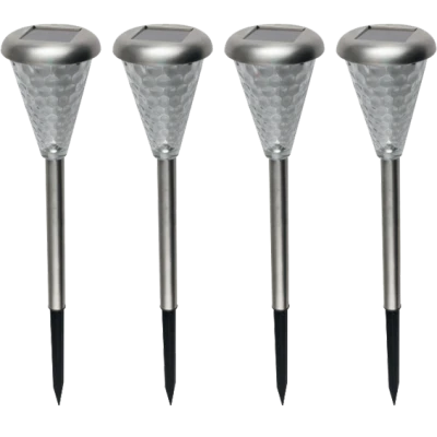 home Solarna vrtna LED lampa, metal/staklo, set 4 komada, 300 mAh - MX 811/4