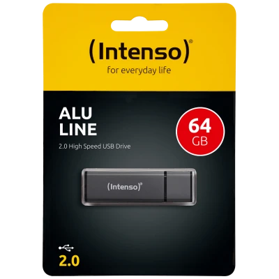 (Intenso) USB Flash drive 64GB Hi-Speed USB 2.0, ALU Line - USB2.0-64GB/Alu-a