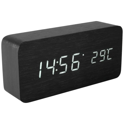 home Sat sa alarmom i termometrom,  drveno kućište - OC 04