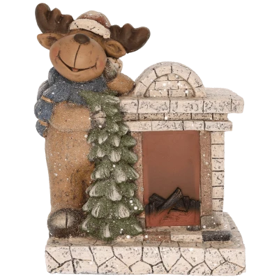 home Dekorativna LED rasvjeta, Kamin sa jelenom - DD62650