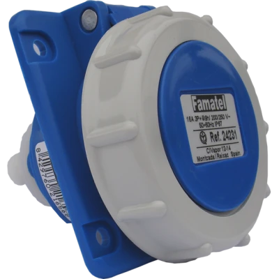 Famatel Utičnica zidna 10°, 16A, 220-240V, 3 polna (3P+T), H9, IP67 - 24231