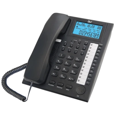 MeanIT Telefon analogni, stolni, LCD zaslon, crni - ST200 Black