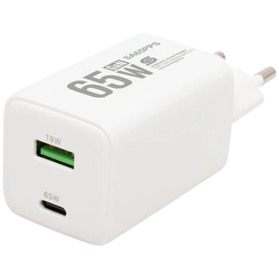 home Punjač kučni, brzi, 1 x USB-A, 1 x UCB-C, 65W, GaN - SA65PPS