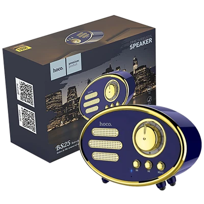 hoco. Zvučnik bežični, Bluetooth,retro, 1200 mAh, 5 h, 5 W, plava - BS25 Time, Bluetooth, retro, blue