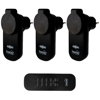 home Strujna utičnica sa daljinskim upravljačem, set  3 kom. - THO 113