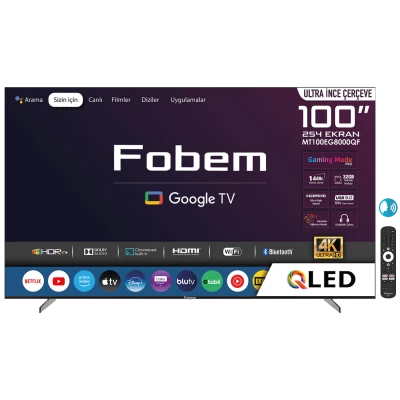 Fobem Televizor Smart QLED 4K UltraHD 100", Google TV - MT100EG8000QF