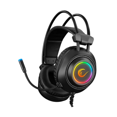 Slušalice sa mikrofonom gaming RAMPAGE RM-K19 RAGING PLUS Black USB 7.1 Version RGB Led Gaming Headset with Microphone, 32915