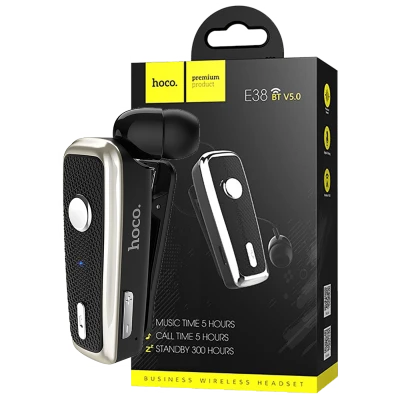 hoco. Slušalica bežična sa mikrofonom, Bluetooth, 90 mAh, 5 h - E38 Business Black