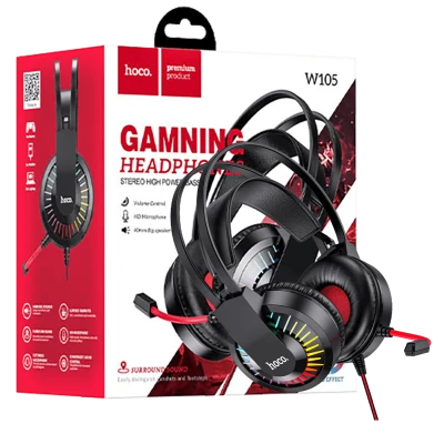 hoco. Slušalice sa mikrofonom, gaming, 3.5 mm / USB, LED - W105 Joyful