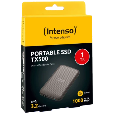 (Intenso) Eksterni SSD, do 1000 MB/s, kapacitet 1TB, USB 3.2 - External SSD TX500 1TB