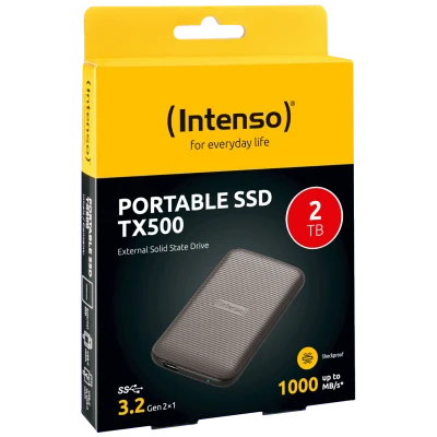 (Intenso) Eksterni SSD, do 1000 MB/s, kapacitet 2TB, USB 3.2 - External SSD TX500 2TB
