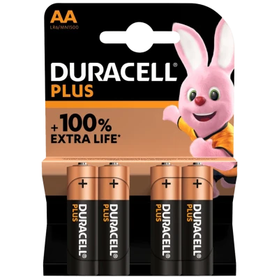Duracell Baterija alkalna, AA, 1,5 V, blister 4 kom. - AA B4