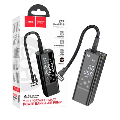 hoco. Pametni kompresor, 5000 mAh, LED zaslon, USB type C - ZP7 Maddy