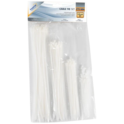 home Plastične vezice, set, 120 kom., bijela - CTS WH