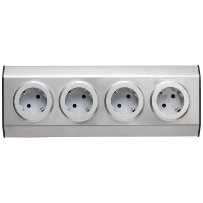 home Strujni razdjeljnik sa 4 utičnice, INOX - KNV 04