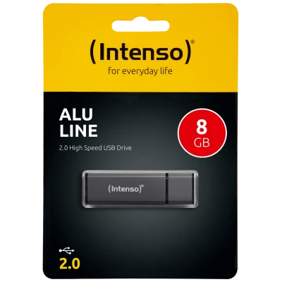 (Intenso) USB Flash drive 8GB Hi-Speed USB 2.0, ALU Line - USB2.0-8GB/Alu-a