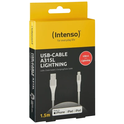(Intenso) USB kabl za smartphone, USB - A to Lightning, 1.5 met. - USB-Cable A315L