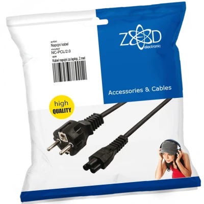 ZED electronic Kabl napojni za laptop, dužina 2.0 m (mickey mouse) - NC-PCL/2.0
