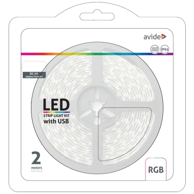 Avide LED traka, RGB, 7.2W, 5V, 2 met., IP65 - ABLSBL5V5050-30RGB65