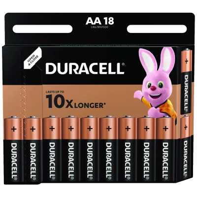 Duracell Baterija alkalna, AA, 1,5 V, blister 18 kom. - DBAA18