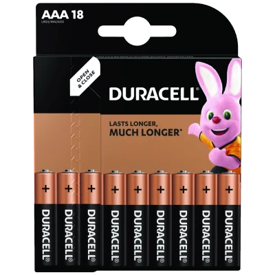 Duracell Baterija alkalna, AAA, 1,5 V, blister 18 kom. - DBAAA18