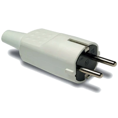 Famatel Strujni utikač 4.8mm Schuko, 2P+E, 16A/250V, bijeli - 1104-B