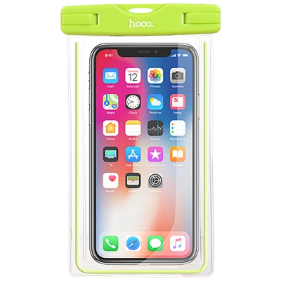 hoco. Torbica za mobitel, vodootporna, fluo zelena - Clear fantasy waterproof bag, GR
