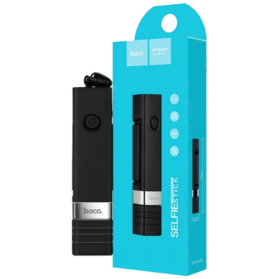 hoco. Selfie stick za smartphone, žični - K3 Beauty Selfie Stick, black