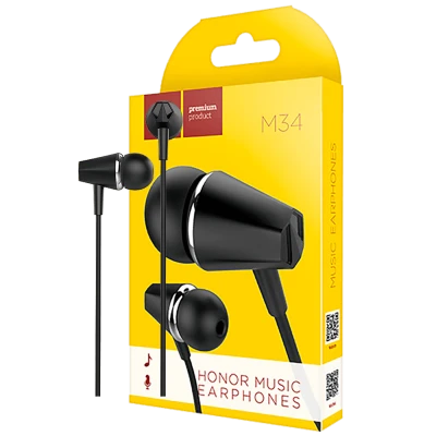 hoco. Slušalice sa mikrofonom, 3.5 mm, dužina kabela 1.2 met, crna - M34 Honor Black