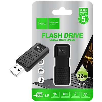 hoco. USB Flash Drive 32GB, USB 2.0, crni - UD6 Intelligent/32GB