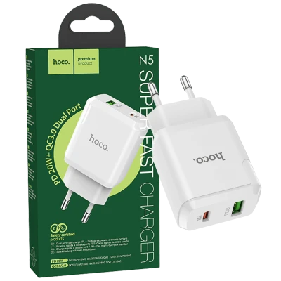 hoco. Punjač kućni, brzi, PD 20W, QC3.0 18W - N5 Favor White
