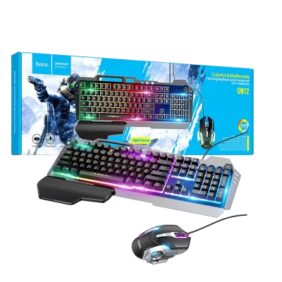 hoco. Tipkovnica+miš, gaming set, RGB osvjetljenje, USB - GM12