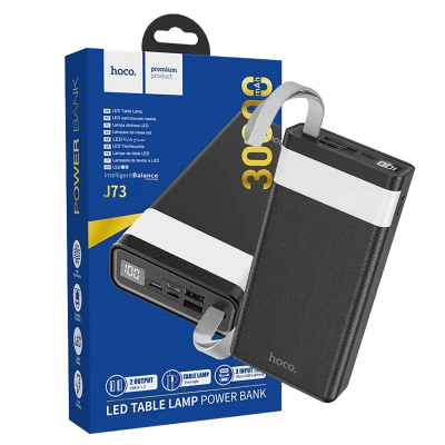 hoco. Punjač prijenosni sa lampom, Hoco j73, 30000mAh, 2A / 2A - J73 Powerful, Black