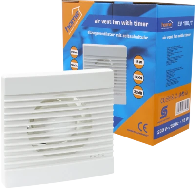 home Aspirator ugradbeni za ventilaciju sa timerom, 158x158mm - EV 100/T