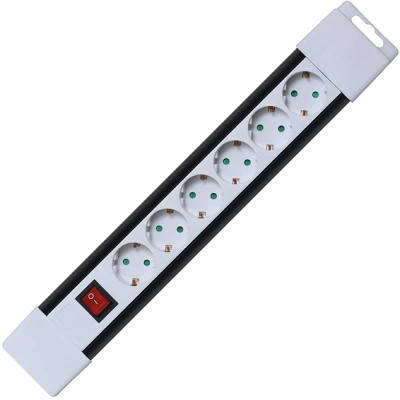 home Produžni kabl, 6 utičnica, prekidač, 1,0mm², 2 met, bijeli - PNV 06K/WH