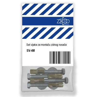 ZED electronic Set vijaka za montažu zidnog nosača, 4 sarafa u pak. MET. - SV-4M