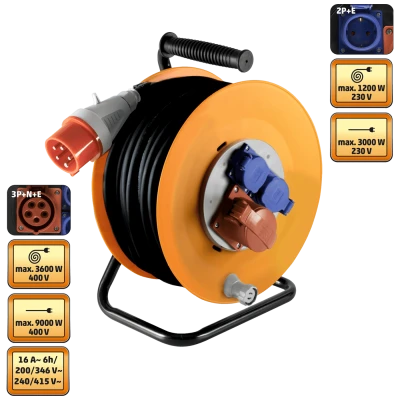 home Motalica za kabl, 25 met., H07RN-F, 5 x 2.5 mm², IP44 - HJR 400-25