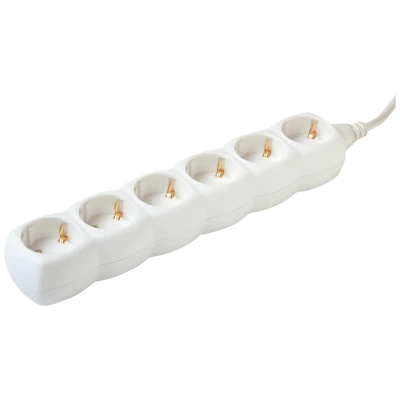 home Produžni kabl, 6 utičnice, 1.5mm², 3 met, bijeli - NV 6-3/WH/1,5