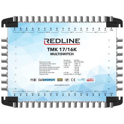 REDLINE Multišalter 4 satelita na 16 utičnica,kaskadni(bez adaptera) - TMK 17/16K