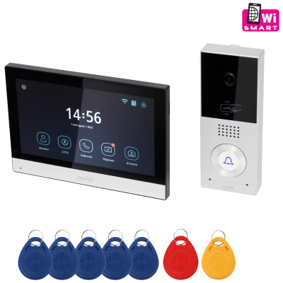 home Žični video interfon, 7" zaslon, AHD kamera, RFID, IP65 - DPV SMART