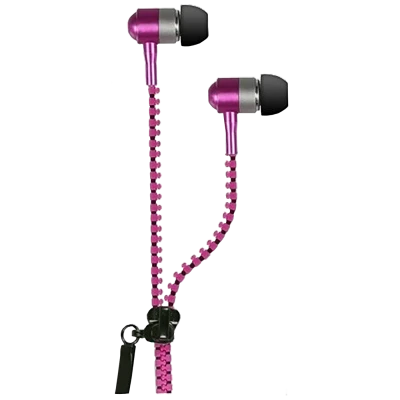 IRRADIO Slušalice, stereo sa rajfešlusom, 3.5 mm, pink - JERSEY ZIP P