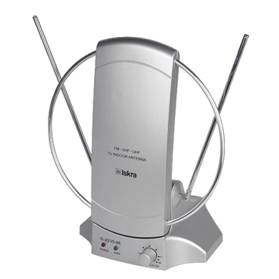 Iskra Antena sobna sa pojačalom, UHF/VHF, srebrna - G2235-06