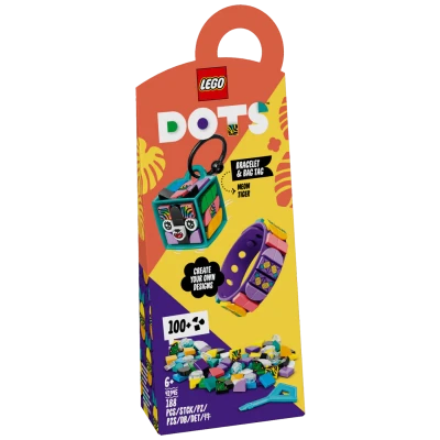 Lego Narukvica i privjesak za torbu - Neonski tigar, LEGO Dots