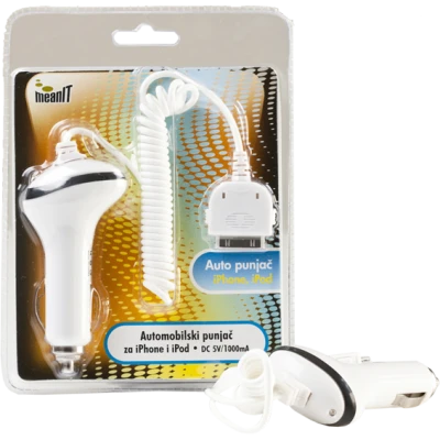 MeanIT Auto punjač za Iphone 4/ iPOD, 30 pin - AUTO PUNJAČ ZA IPHONE / iPOD