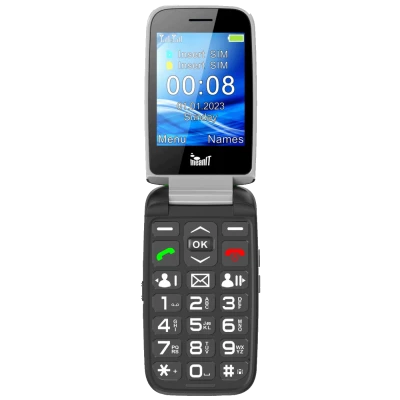 MeanIT Telefon mobilni, 2.8" ekran, Dual SIM, SOS tipka - SENIOR FLIP MAX Black