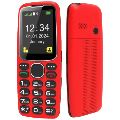 MeanIT Telefon mobilni, 2.4" zaslon, SOS tipka, crveni - Senior 10 Plus, Crveni
