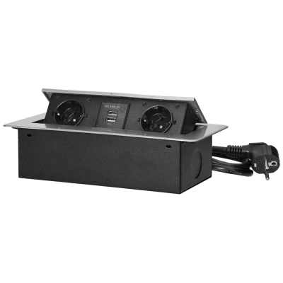 Orno Produžni kabel sa 2 x Schuko utičnice + 2 x USB, ugradbena - OR-AE-13126(GS)/G