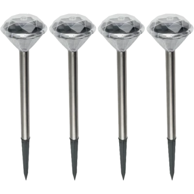 home Solarna vrtna LED lampa, metalna, set 4 komada, 200 mAh - MX 802/4